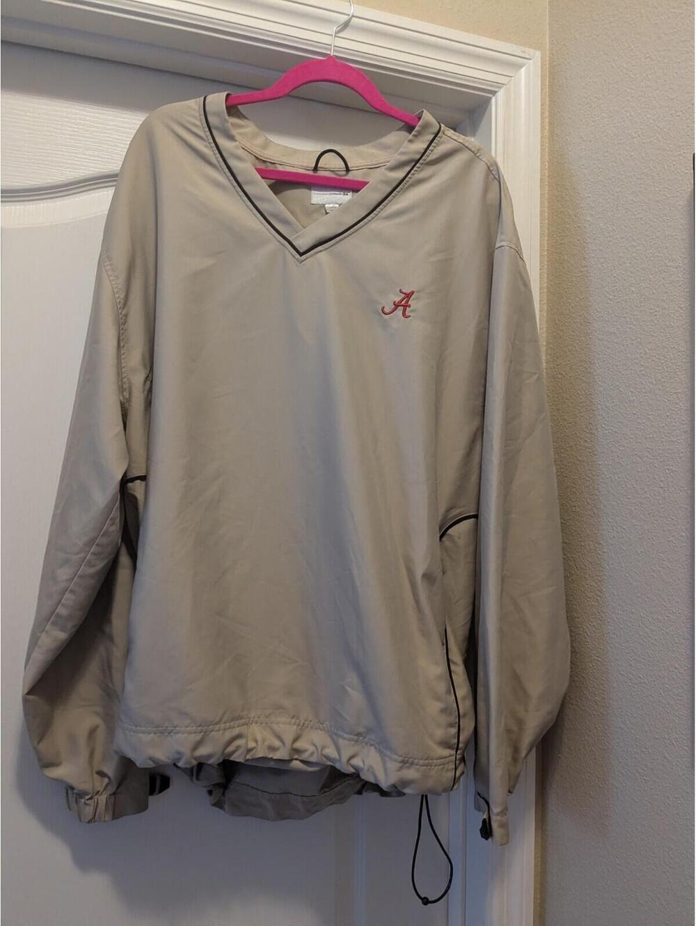 Alabama Crimson Tide Cutter Buck Men’s XL Pocketed Windbreaker Pullover